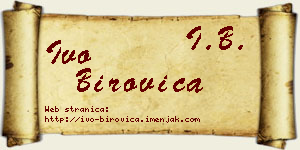 Ivo Birovica vizit kartica